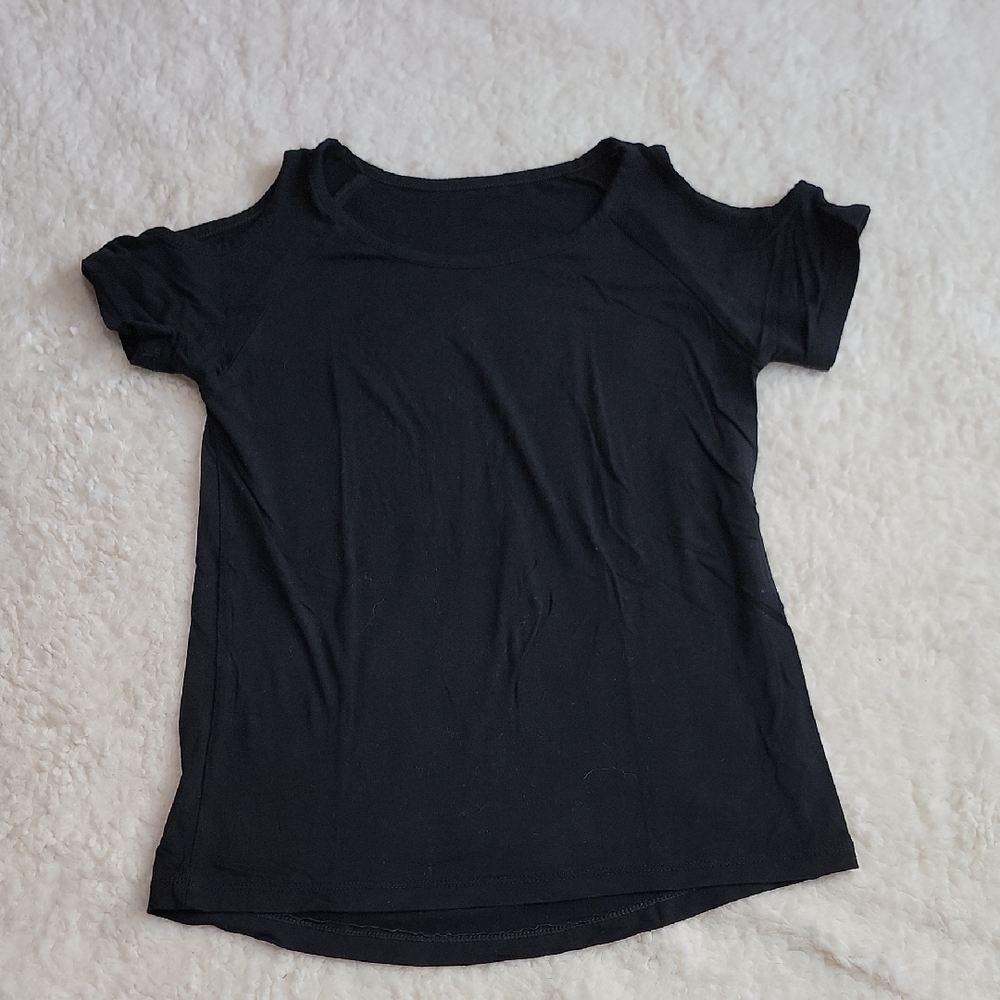 Irelia S Black Cold Shoulder Top